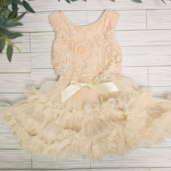 Popatu Cream Floral Tulle Dress - Picture 1 of 9